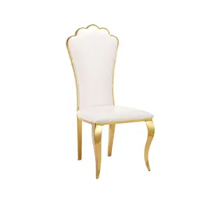 Chaise en or de luxe en acier inoxydable pour fêtes et événements chaises d'hôtel empilables pour banquet en métal et mariage