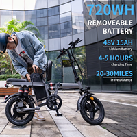 Vélo électrique pliable F9 à quatre amortisseurs, batterie au lithium 400W 48V15AH, vélo électrique pliable portable pour adultes, pour les trajets quotidiens