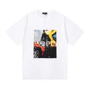 FloralCharm أعلى جودة مصمم الأرجواني بأكمام قصيرة القطن زوجين الصيف تي شيرت - Product Image 4