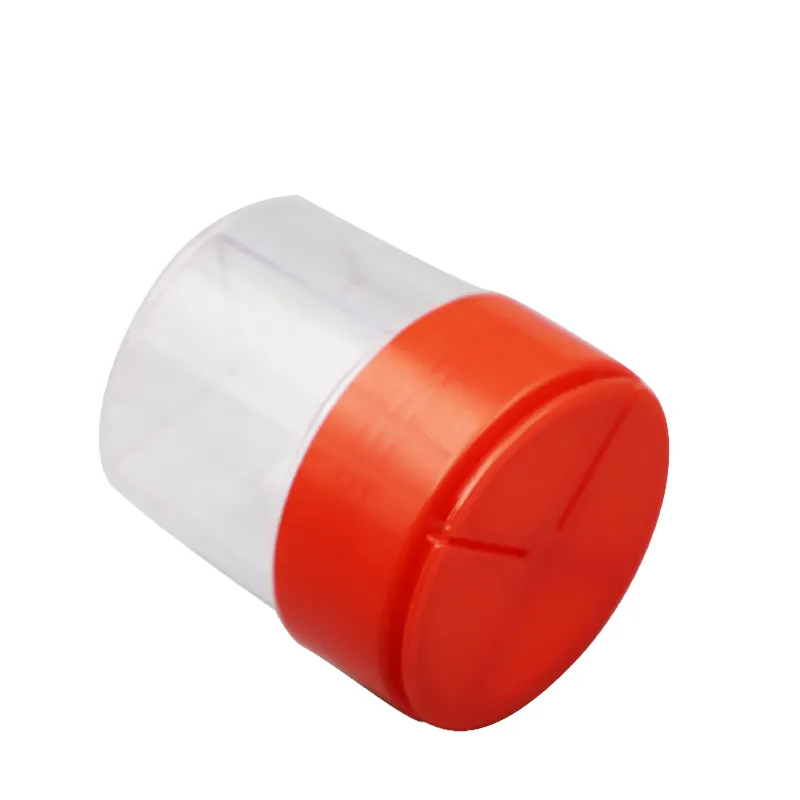 Bouteille de pilules blanche à quatre carreaux de 60mm, de gomme à mâcher, avec couvercle rabattable, ml