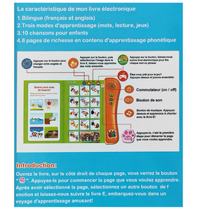 Libro Interactivo <span class=keywords><strong>de</strong></span> <span class=keywords><strong>Lectura</strong></span> con Sonido para la Educación Temprana <span class=keywords><strong>de</strong></span> los Niños, Libro Electrónico Bilingüe Francés-Inglés, Máquina <span class=keywords><strong>de</strong></span> Aprendizaje - Product Image 6
