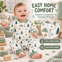 Barboteuse Bébé Style Décontracté 100% Coton Imprimé Animal Certifiée CPC Douce Respirante Unisexe Vente en Gros Usine Manches Longues Deux Voies