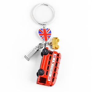 Nuevo diseño hermoso llavero con forma de coche de metal de Londres con regalo promocional llavero de metal de recuerdo - Product Image 3