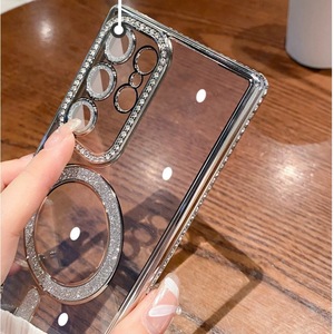 เคสโทรศัพท์ใหม่สำหรับ Samsung S25Ultra S24 S23ultra TPU ใสแม่เหล็กเคลือบ<span class=keywords><strong>ด</strong></span>้านข้างป้องกันการตกด้วย<span class=keywords><strong>ฟิล์ม</strong></span>เลนส์ S25plus 22