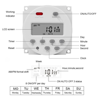 CN101S- SINOTIMER CN101S Interruptor Temporizador Digital LCD de 1 Segundo de Intervalo, 5V 12V 24V 110V 220V, Relé de Tiempo Programable