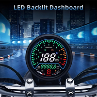 Compteur de vitesse numérique LCD universel pour moto, 12V, tachymètre, odomètre, jauge d'huile