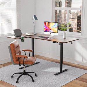 Bestseller per Amazon 90 ° da tavolo a forma di L motore singolo elettrico regolabile in altezza moderna alta qualità ufficio tavolo da scrivania - Product Image 3