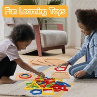 Juguetes de aprendizaje sensorial Montessori para niños pequeños 1-3 niños en edad preescolar rompecabezas de clasificación de forma de madera regalo educativo sensorial
