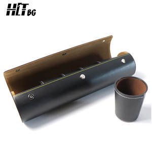 ערכת משחק שולחן מעור דגם HLT דלוקס, 5 כוסות מרופדות לבד, מארז מגנטי, קוביות 16 מ\"מ, למסיבות, סיטונאי מהמפעל - Product Image 3