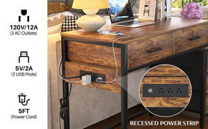 Bureau d'ordinateur réversible en bois Unikito avec 5 tiroirs, robuste, gain de place, <span class=keywords><strong>table</strong></span> d'étude, <span class=keywords><strong>table</strong></span> d'écriture, meuble de rangement, support d'imprimante - Product Image 4