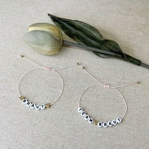 Bracciale da <span class=keywords><strong>damigella</strong></span> d'onore personalizzato da sposa Set 12 pezzi bracciale da festa regolabile con ciondolo a forma di lettera a cuore per donna ragazza - Product Image 4