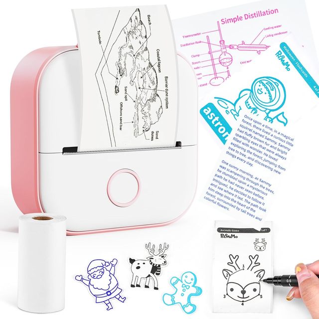 Mini Portable Printer Printer Phomemo T02 Thermal Pocket Inkless Photo Pictures Sticker for Kids Gifts