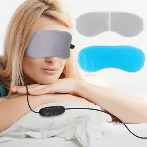 USB Hot Steam and Gel Cold Compress Eye Patches Massager Electric Heated Eye Mask For Sleeping