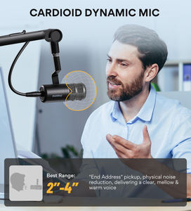 Microphone dynamique professionnel à gain élevé PD100 avec 132 dB SPL pour interview en extérieur, performance sur scène - Product Image 2