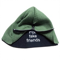 Gorro de Punto con Cierre de Cremallera para Invierno, Personalizado con Logotipo Bordado, Gorro de Punto con Cremallera, Gorro Cálido Unisex