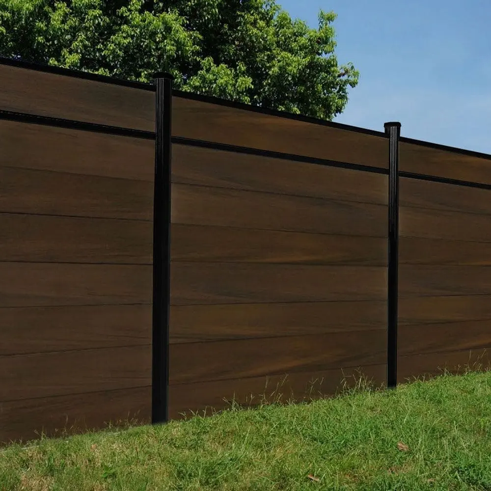 Wood Plastic Composite Garden Fence Boards WPC Composite Fencing Outdoor Fence Aluminum Post