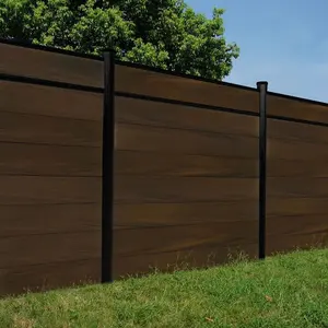 Wood Plastic Composite Garden Fence Boards WPC Composite Esgrima Outdoor Fence Alumínio Post