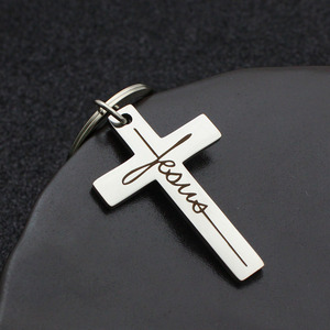 Porte-clés en acier inoxydable avec crucifix religieux, croix <span class=keywords><strong>de</strong></span> <span class=keywords><strong>la</strong></span> foi, <span class=keywords><strong>Jésus</strong></span>, cadeau <span class=keywords><strong>de</strong></span> prière chrétienne, breloque, accessoires <span class=keywords><strong>de</strong></span> bijoux - Product Image 6