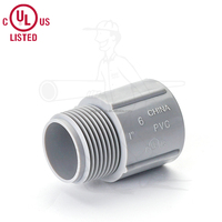 Adaptador Macho de PVC Eléctrico con Conector de Plástico Estándar, Marca PST, PTA-075*, Gris, para Conexión de Tuberías de PVC