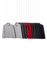 Kledingfabrikanten Custom Herfst/Winter 420 Gram Standaard Opstaande Kraag Rits Jack Eenvoudige Neutrale Top Met Lange Mouwen