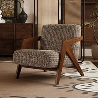 Fauteuil individuel Richard en gros, style minimaliste moderne, mobilier de salon, chaise de loisirs pour balcon, chaise paresseuse en bois de designer