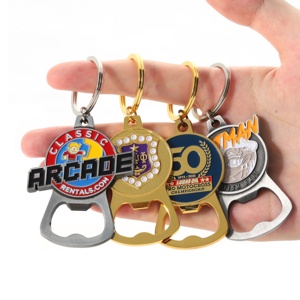 Abrebotellas 3d de aleación de Zinc, abridor de botellas de Metal, diseño libre, abridor de botellas, esmalte suave personalizado, llavero deportivo de fútbol, barato - Product Image 2