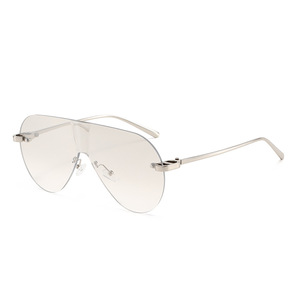 Gafas de Sol de Diseño de Marca a la Moda, Montura Metálica Extra Grande, Sin Aro, UV400, para Mujer, Únicas, de una Pieza, Estilo Punk, Tendencia 2026 - Product Image 6