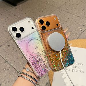 เคสโทรศัพท์มือถือมีกากเพชรแบบแม่เหล็กสำหรับ iPhone 14 15 16 17 PRO <span class=keywords><strong>MAX</strong></span> Star แบบใส - Product Image 2