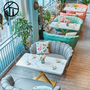 Muebles de Lujo para <span class=keywords><strong>Restaurante</strong></span>, Cafetería, Sillón de Cuero, Juego de Mesa y Sillas para Comedor, Sofá de Terciopelo, Muebles para <span class=keywords><strong>Restaurante</strong></span> - Product Image 2