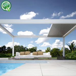 Techo Retráctil de Aluminio para Exteriores, Tamaño Personalizado, Pérgola de Aluminio con Rejillas Retráctiles para Exteriores - Product Image 3