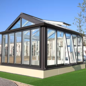 Diseño moderno Marco de aluminio grande Casa de cristal <span class=keywords><strong>verde</strong></span> Sala de Sol para villas - Product Image 1