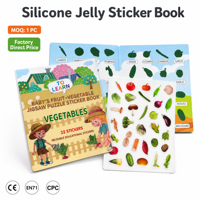 Livre d'autocollants en TPE personnalisé grand format avec imprimé animal de dessin animé, poignée, autocollants statiques réutilisables, jouet éducatif préscolaire