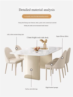 Tables à dîner rectangulaires contemporaines avec plateau en pierre frittée à motif paysager unique pour salle à manger haut de gamme – Vente en gros