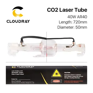 Cloudray CO2 לייזר צינור AR40 35-40W L720 D50 עבור CO2 Graving לייזר & מכונת חיתוך