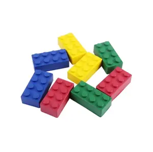 promotional pu foam building blocks brick stress toy with custom logo print