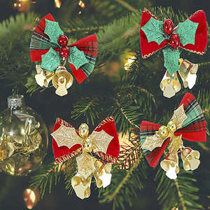 Binchi BC-330 New Mini Bow Polyester <strong>Christmas</strong> <strong>Tree</strong> Ornaments 6x4cm Soft Reusable Durable Waterproof Wholesale DIY Holiday Decor - Product Image 3