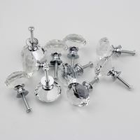 Poignées de porte en cristal transparent en forme de diamant pour armoire, commode, tiroir, meubles