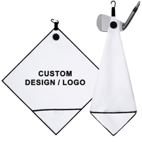 Serviette de golf en microfibre à séchage rapide avec motif gaufré, impression numérique personnalisée et clip magnétique puissant