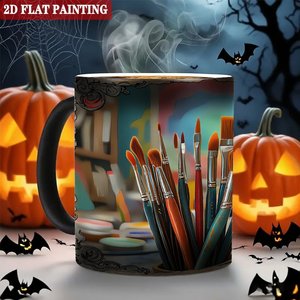 Mug magique personnalisé 11oz en céramique noire givrée, changeant de couleur à la chaleur, pour sublimation - Product Image 6