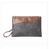 Nouveau rétro Simple hommes jeunesse pochette Style coréen enveloppe iPad sac à la mode portefeuille en cuir pour les petites entreprises