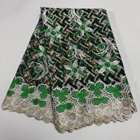 Tissu brodé Dobby en batik biologique, dentelle informatisée, motif tropical, pour mariage