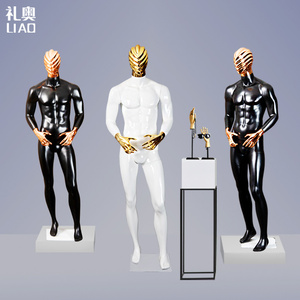 Cửa hàng sang trọng Shinny vàng và bạc người giả thiết kế mới bán buôn sợi thủy tinh nam giả với vải đứng đầu phong cách - Product Image 5