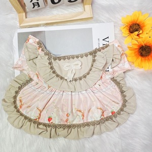 Dog Princess Dress Gold Trim Bunny Print Summer Pet Skirt Decorative Style <b>Small</b> Dog <b>Teddy</b> Pet - Product Image 1