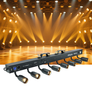 Foco LED DMX inalámbrico de 8 cabezales con zoom, luz blanca cálida de 3500K para <span class=keywords><strong>escenario</strong></span>, Pinspot Beam de alto brillo para discoteca/bar con flight case - Product Image 1