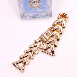 Metal Watch Band For Apple Watch Chain 22Mm Gold <b>Snap</b> <b>Fasteners</b> Smart Watch Bands - Product Image 1