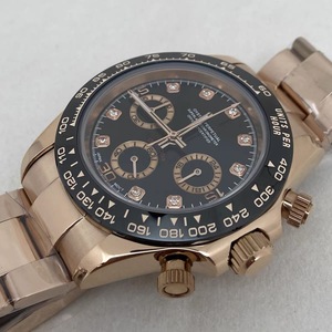 Nuevo Reloj Cronógrafo de Cuarzo para Hombre de 39 mm en Tono Oro Rosa con Movimiento VK63 - Product Image 6