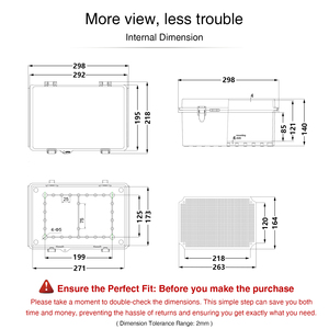Qilipsu 290x190x140 mét PVC Hộp nối, điều khiển điện Trường hợp với bìa, Din Rail Bảng điều chỉnh IP67 không thấm nước năng lượng mặt trời iốt bao vây - Product Image 6