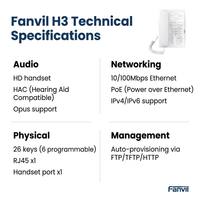 H3W WLAN-Hotel-IP-Telefon 3,5-Zoll-Farbdisplay 6 Anpassbare Servicetasten USB-Ladeanschluss PoE SIP VoIP HD-Sprachqualität 2-SIP-Leitungen