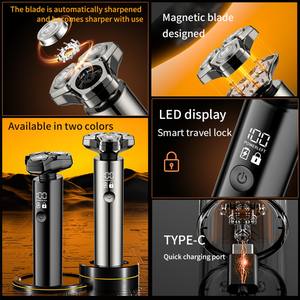 Groothandel Op Maat Gemaakte Heren Scheerapparaat FK-398LCD Display USB Waterdicht Roterend Magnetisch Scheerapparaat Thuis Reizen Heren Elektrisch Scheerapparaat - Product Image 3