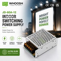 Universal 100-240V 12V 5A 60W Standar AC DC Switching Power Supply Output Tunggal untuk LED CCTV Industri